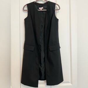 Merona Black sleeveless long jacket with pockets